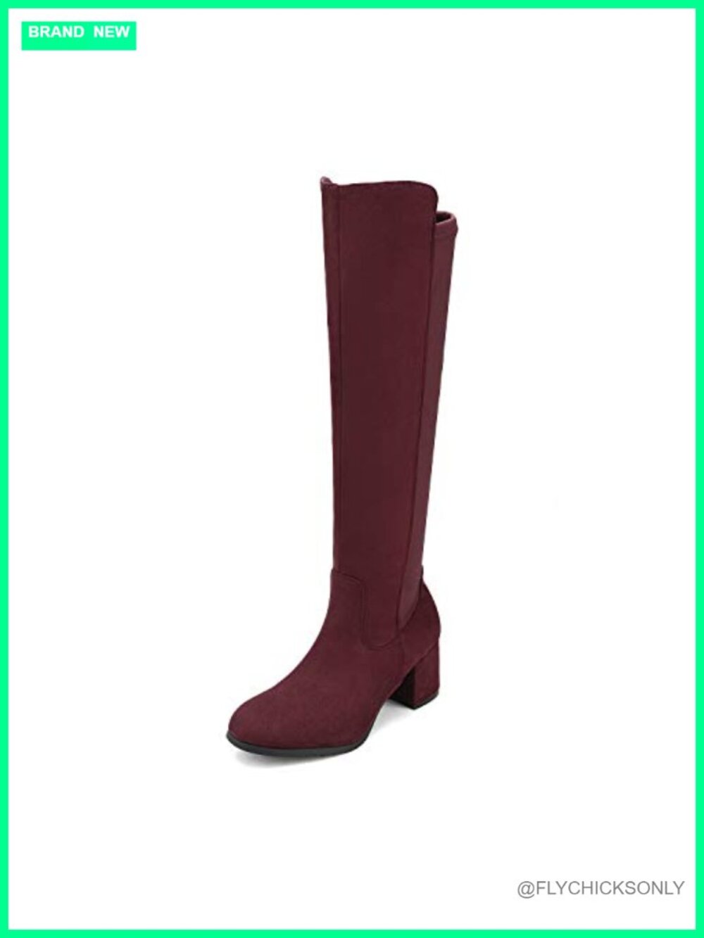 Women's Knee High Stretchy Fashion Boots Block Heel Zip Up